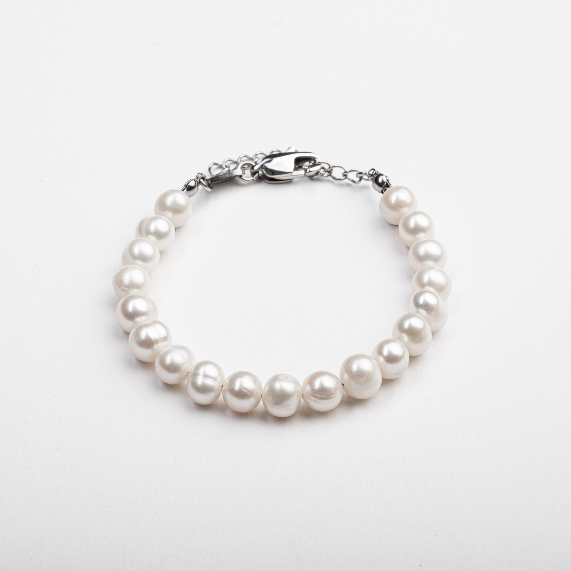 Freshwater pearl bracelet adjustable - round