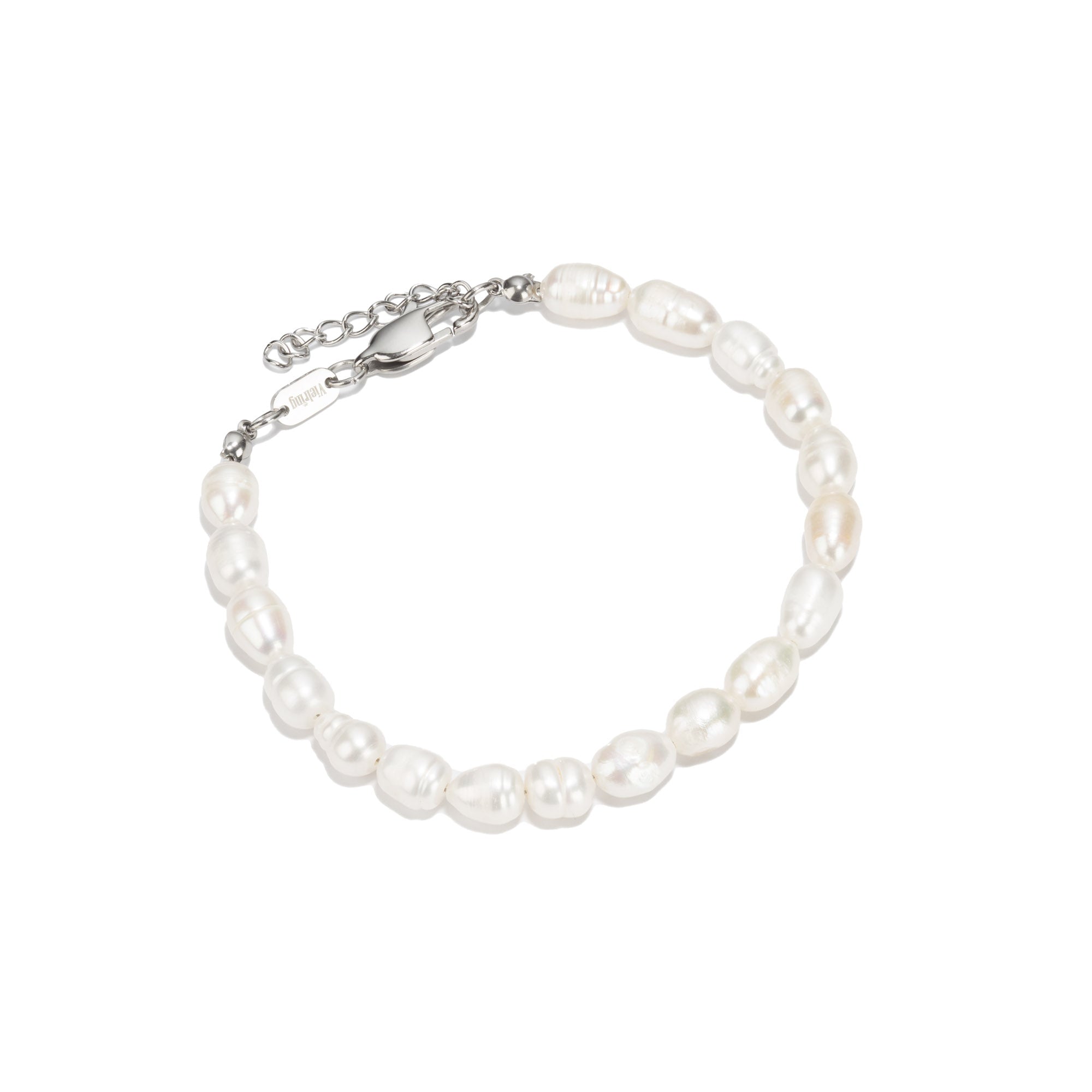 Freshwater pearl bracelet adjustable - oval