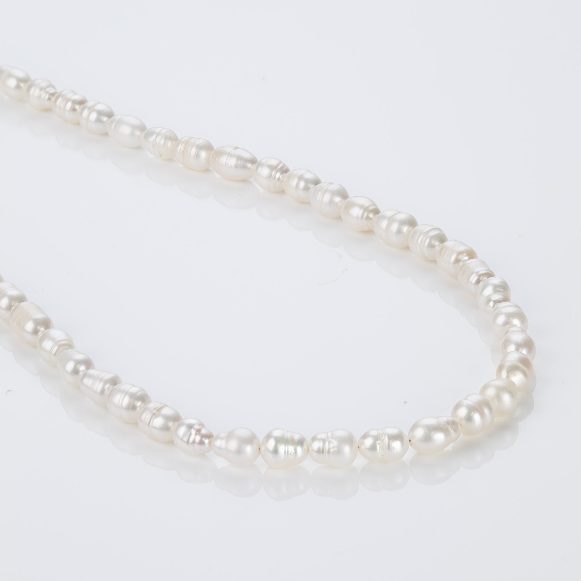 Süßwasserperlen Halskette - Ovale Perlen