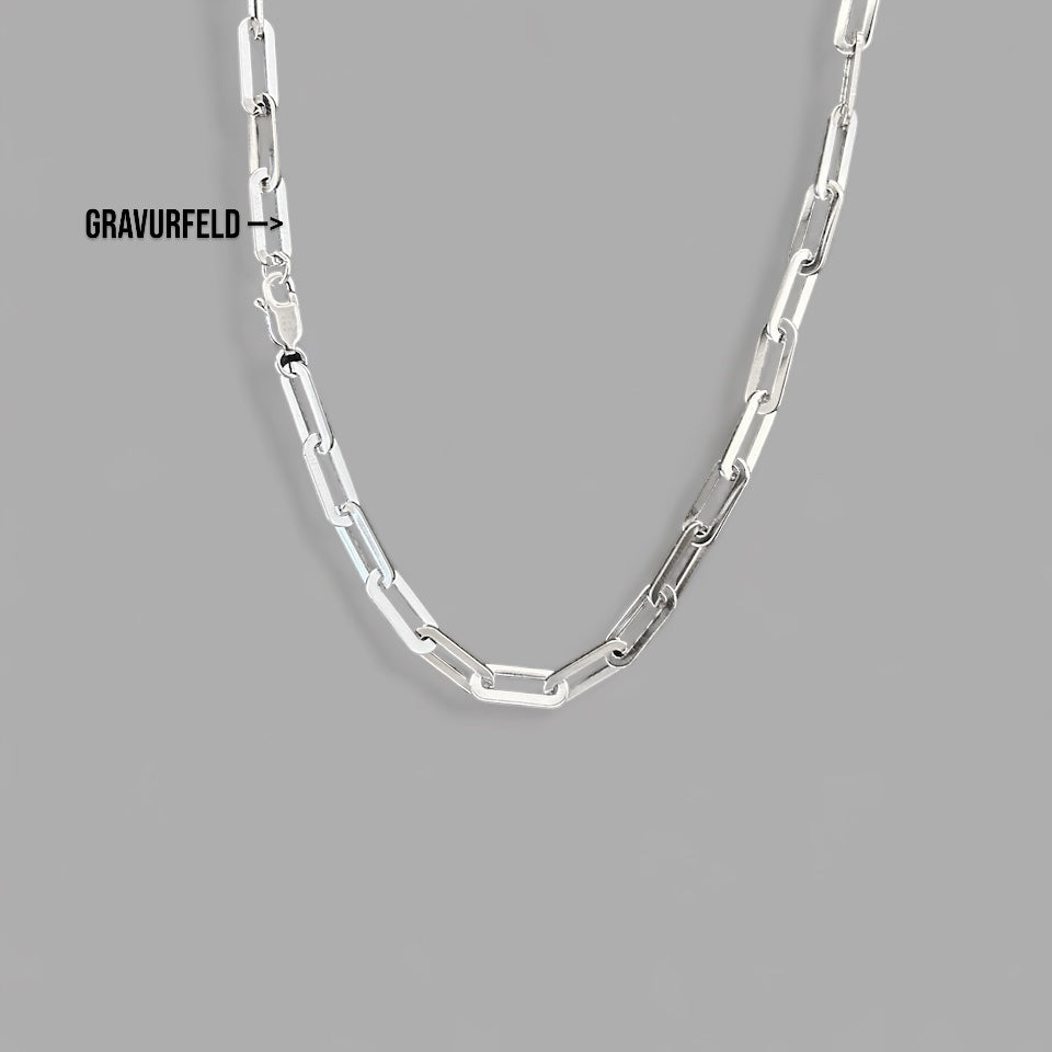 Paper Clip Halskette 4,5mm - 925 Silber
