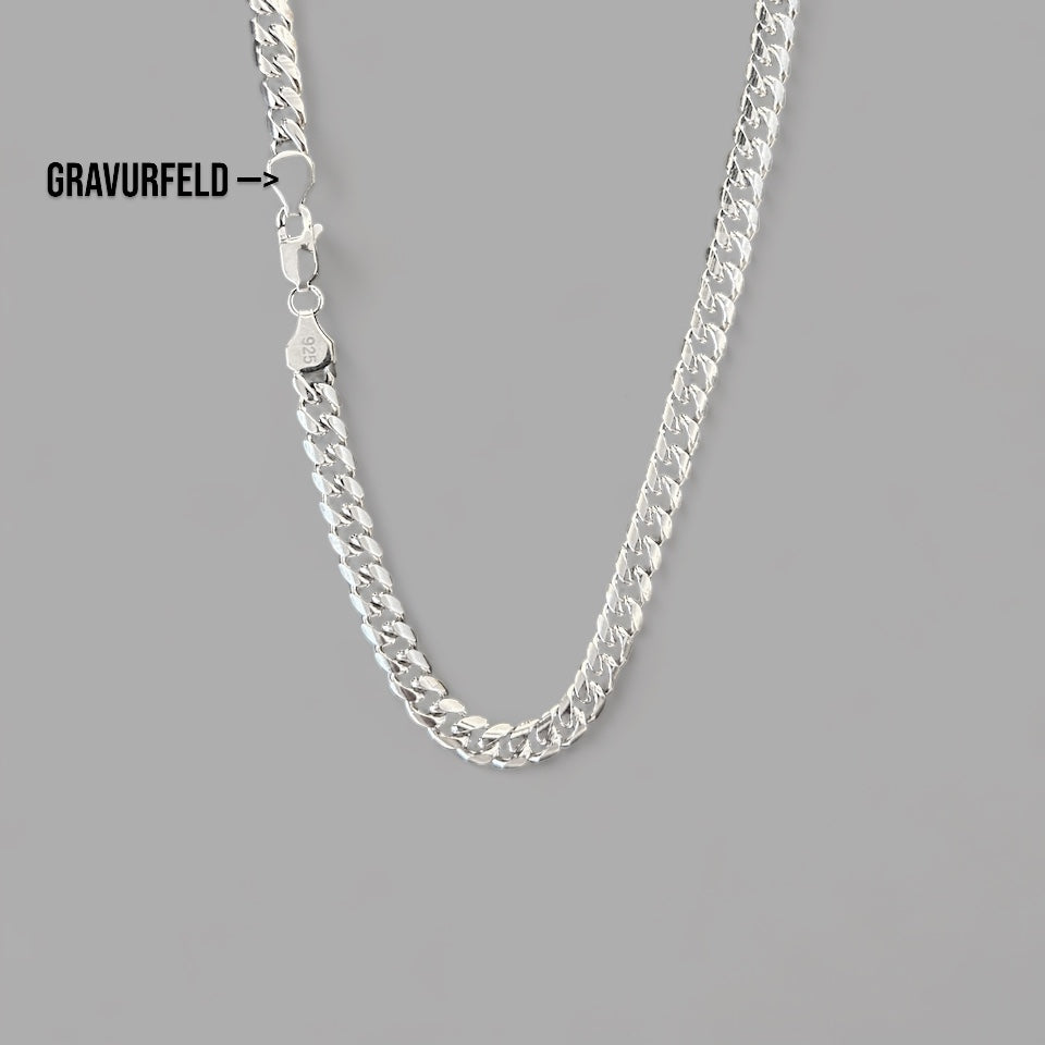 Curb Cuban necklace rounded 5mm - 925 silver