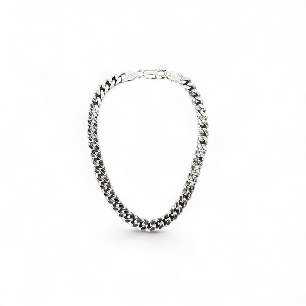 Curb chain bracelet 5mm - 925 silver
