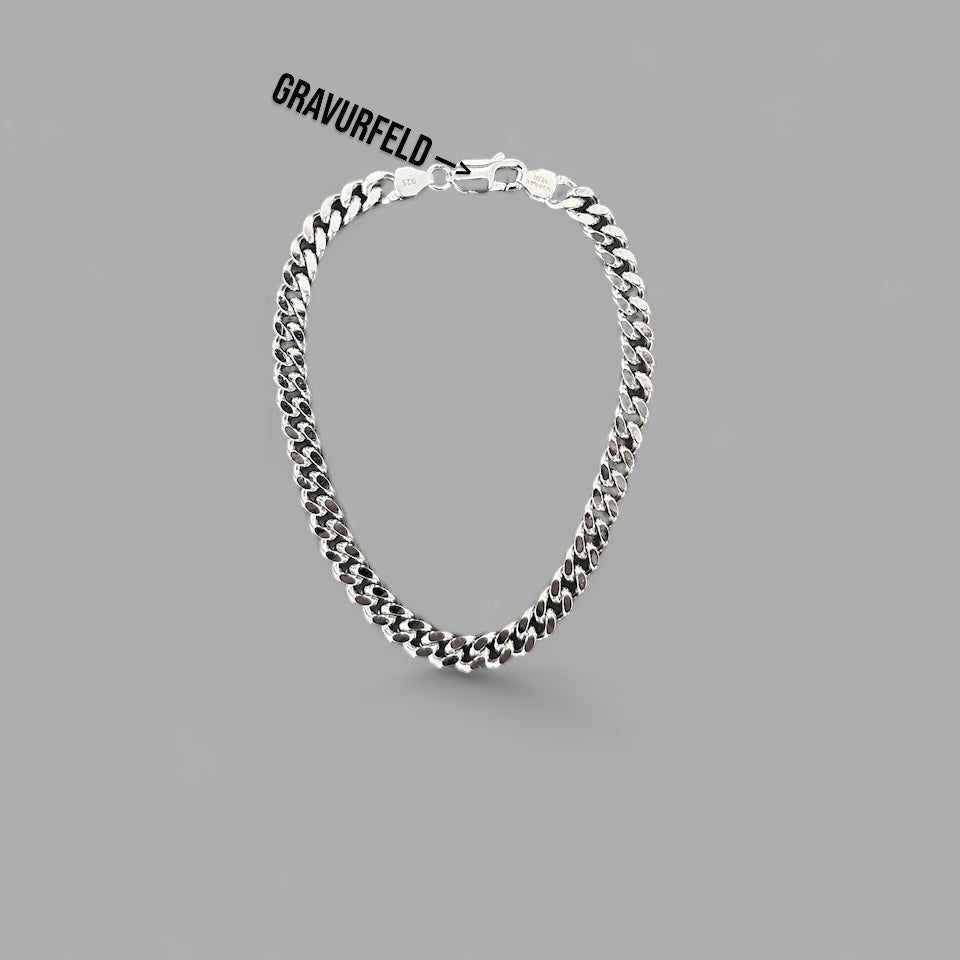 Curb chain bracelet 5mm - 925 silver
