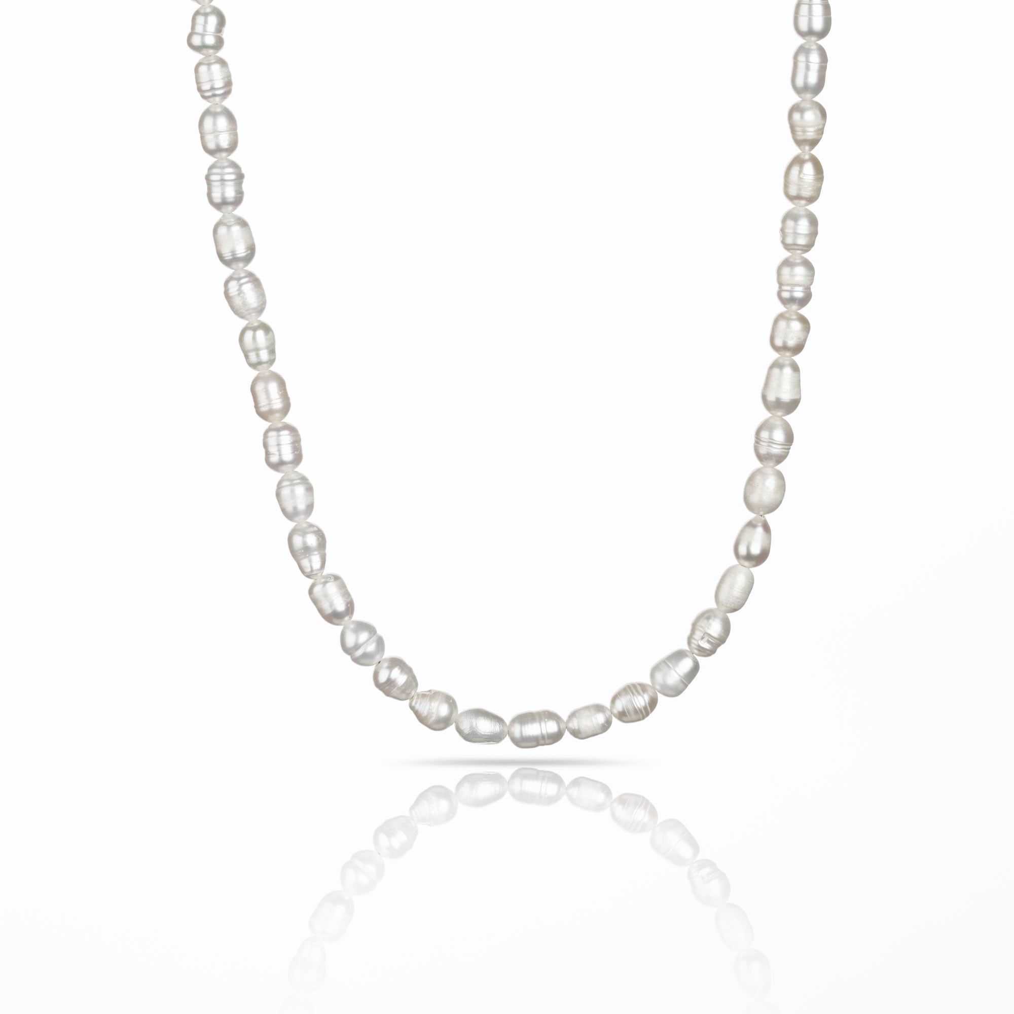 Süßwasserperlen Halskette - Ovale Perlen