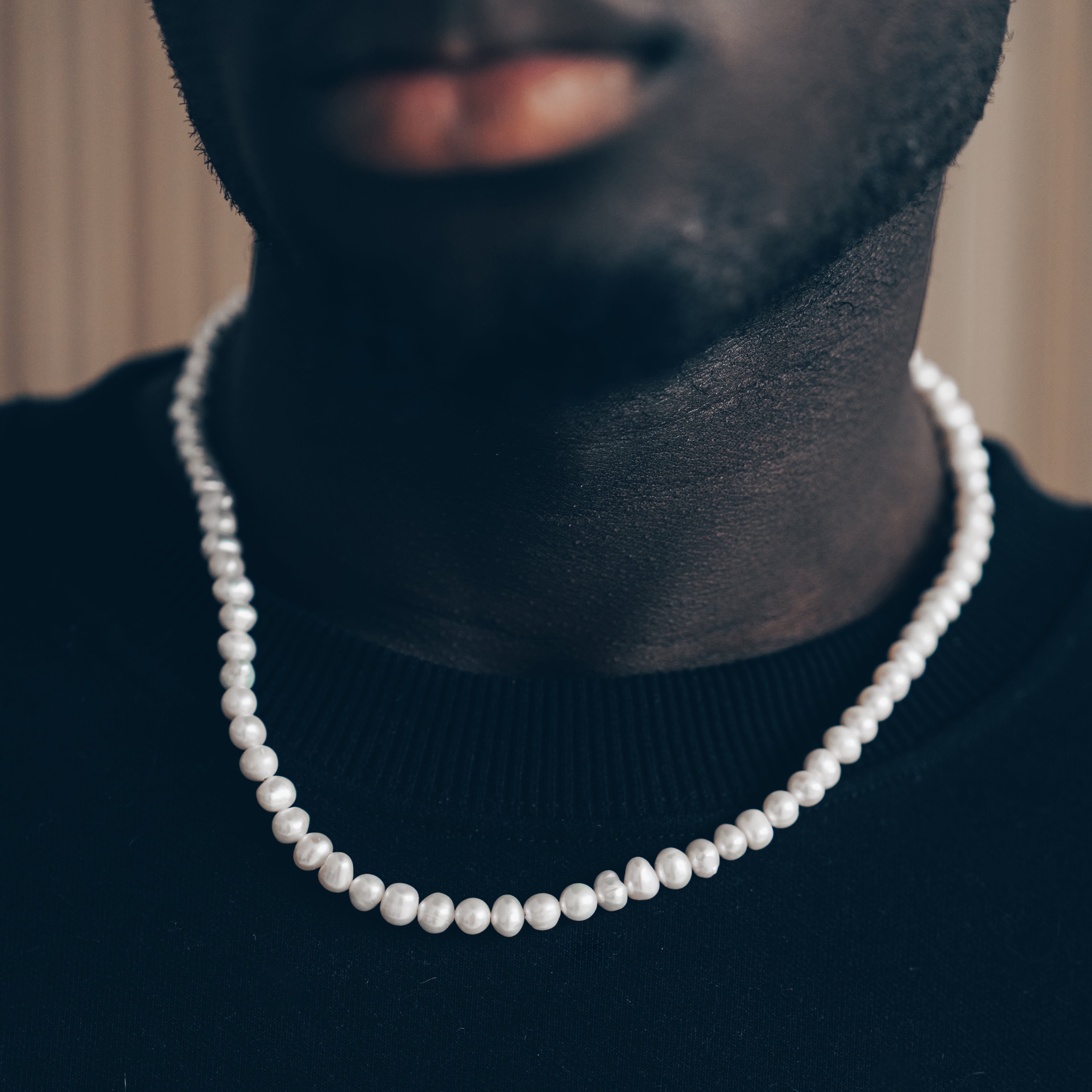 Süßwasserperlen Halskette - Runde Perlen