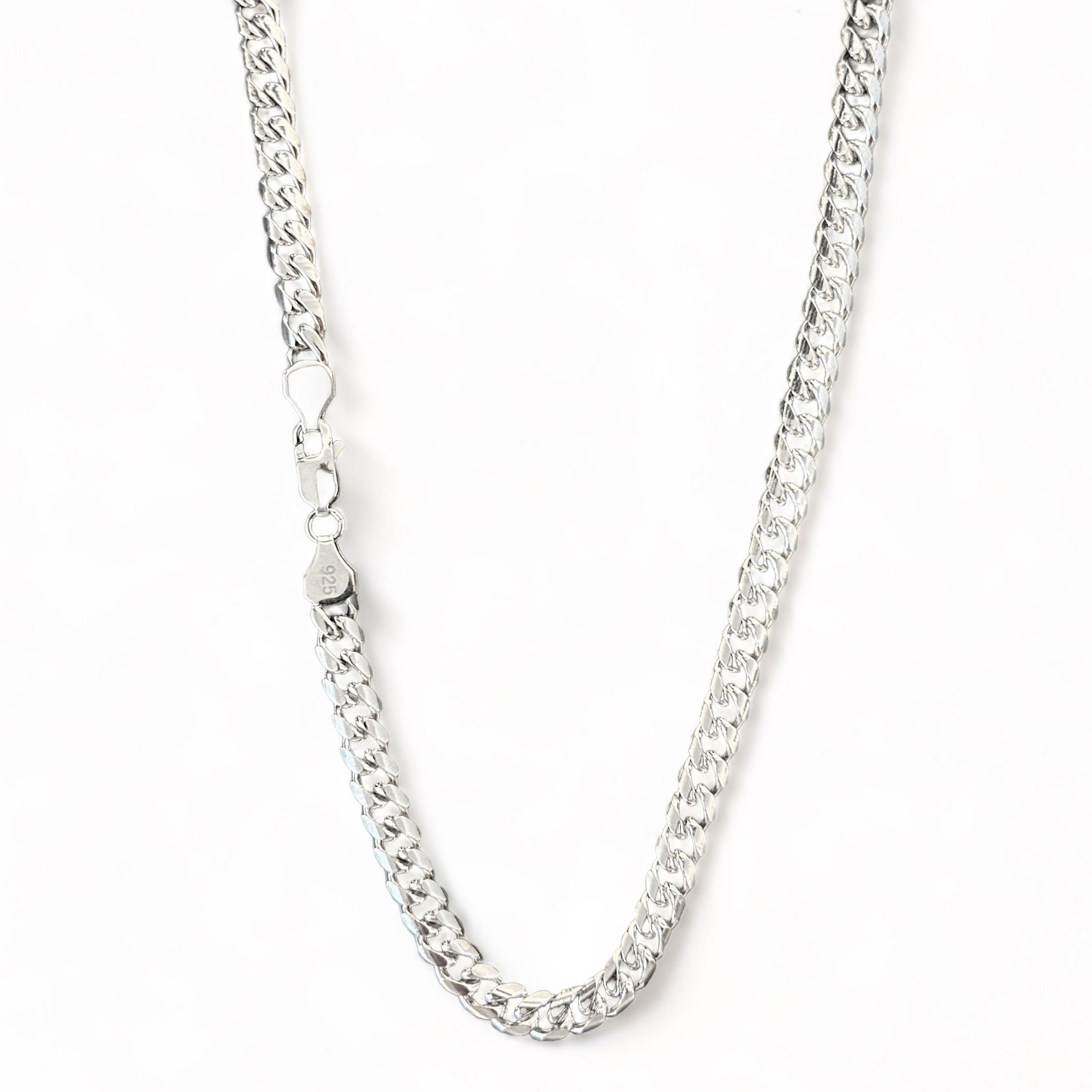 Curb Cuban necklace rounded 5mm - 925 silver